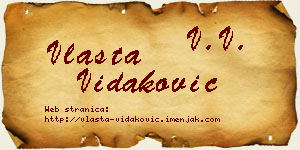 Vlasta Vidaković vizit kartica